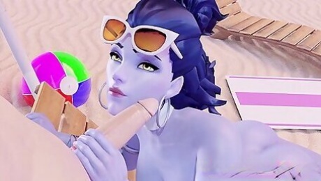 Gentle Widowmaker Gets A Big Dick In Her Little Mouth