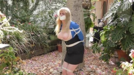 Secretary bondage outdoor bdsm video