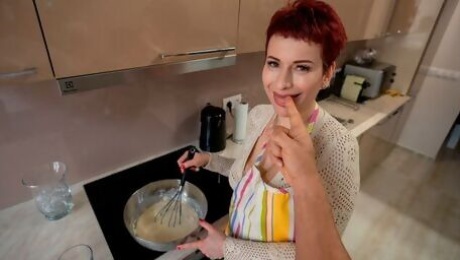 Aesthetic hottie with short red hairs Lisa Pinelli fucked from behind